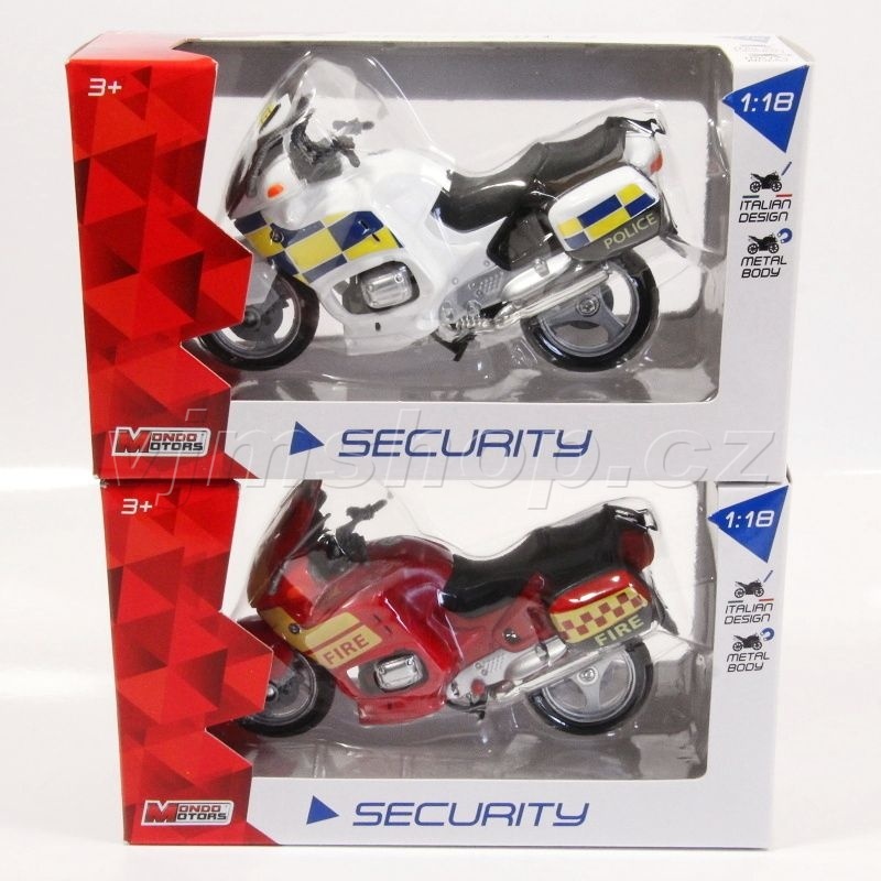 Motorky Security Police - Fire - 1:18 ass