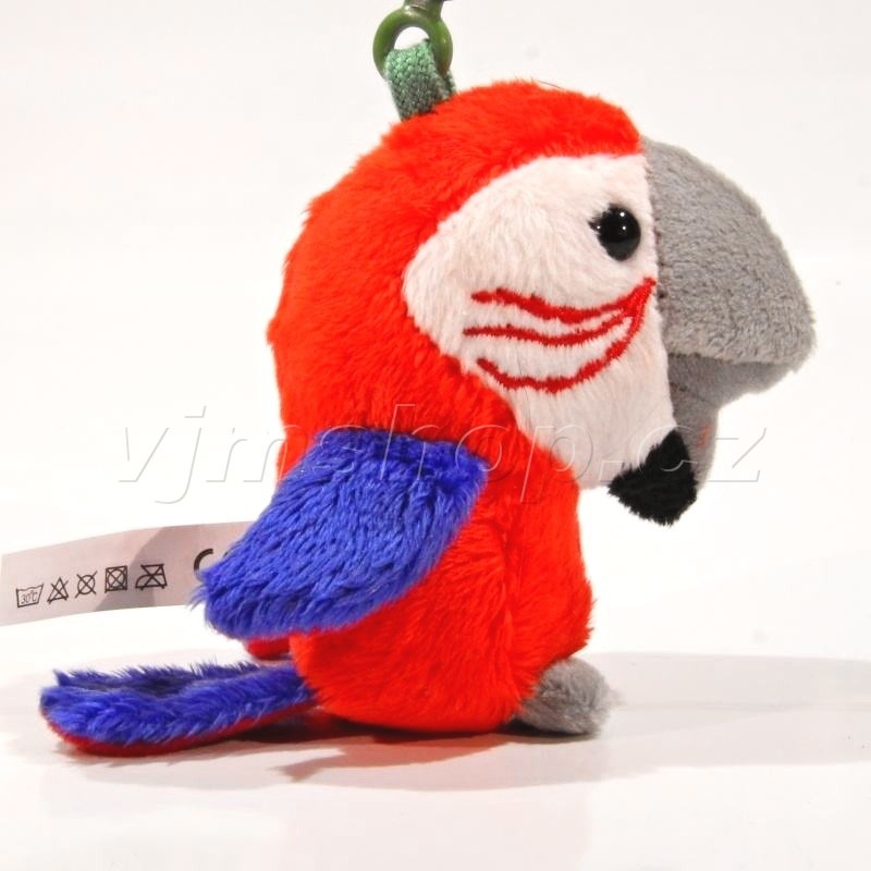 Plyšový přívěšek Papoušek červený 8cm