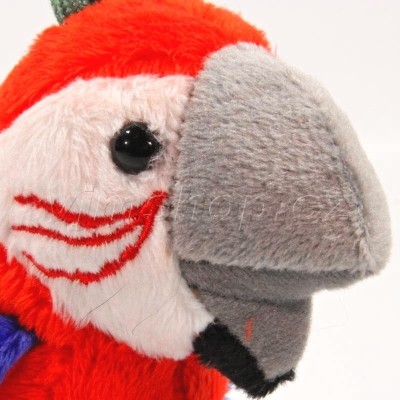 Plyšový přívěšek Papoušek červený 8cm