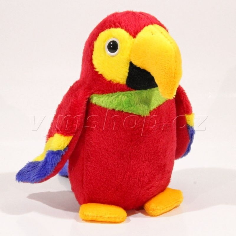 Plyšový Papoušek barevný 15cm